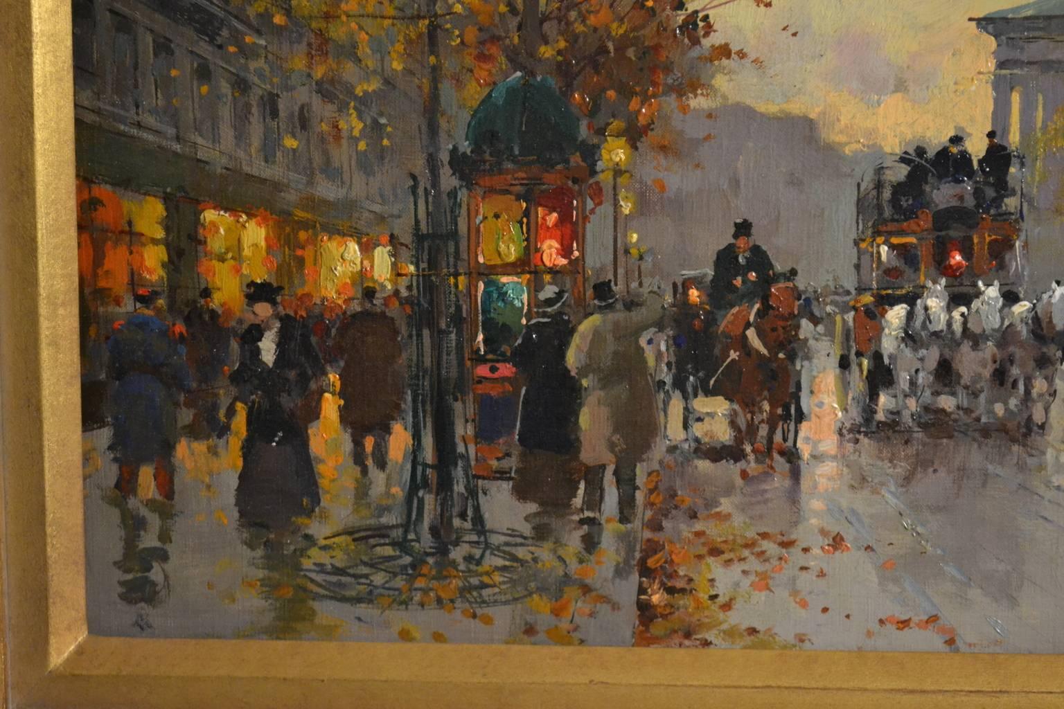 An original oil by Edoaurd Leon Cortes
canvas size is 13 x 18 inches
circa 1945
This painting depicts Paris at the turn of the century.
A letter of Authenticity from David Klein accompanies this painting.
oil on canvas, laid on board
Shows