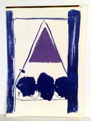 American Nude original lithograph from  One Cent Life blonde on bed, nude naked