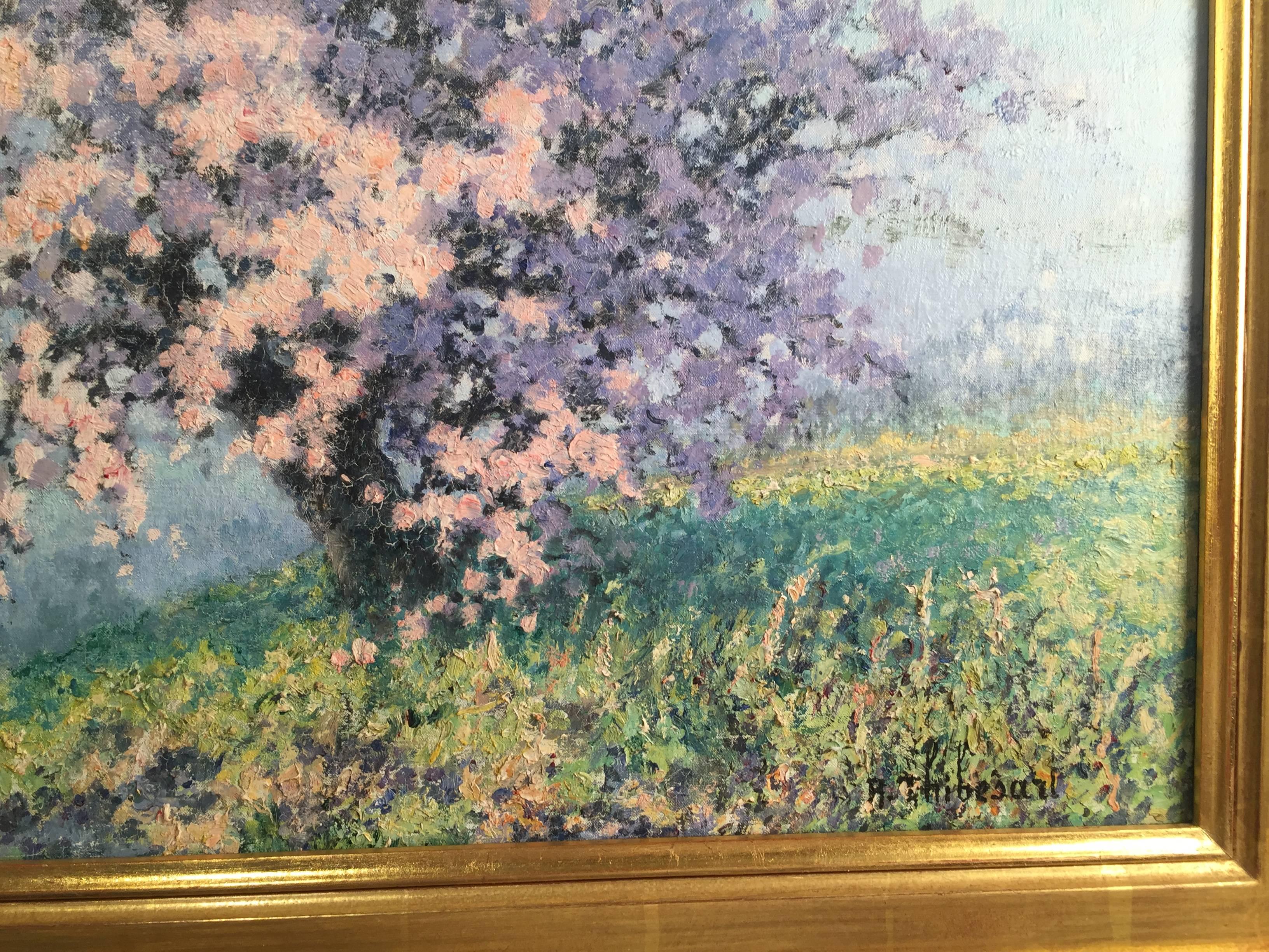 French Impressionist springtime landscape in jewel tones 20 x 26 inches 2