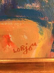 Abstract White Floral  MCM  1965   25 5/8 x 18 1/2 inches Modern Still Life