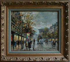 'Le Boulevard Madeleine avec L'Eglise Madeleine, Paris" 18 x 21 oil/canvas