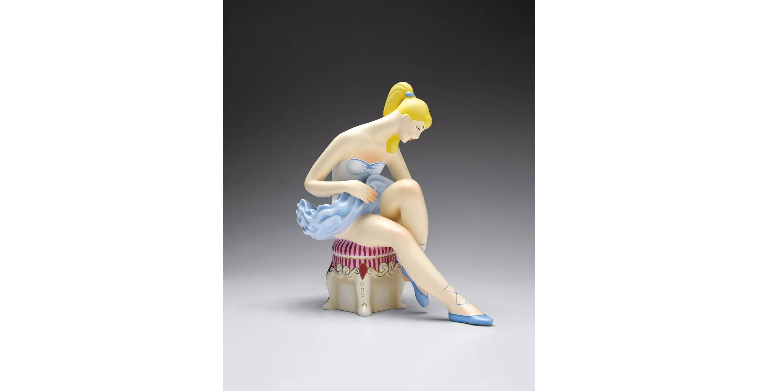 Jeff Koons Figurative Sculpture - Seated Ballerina (Wood)