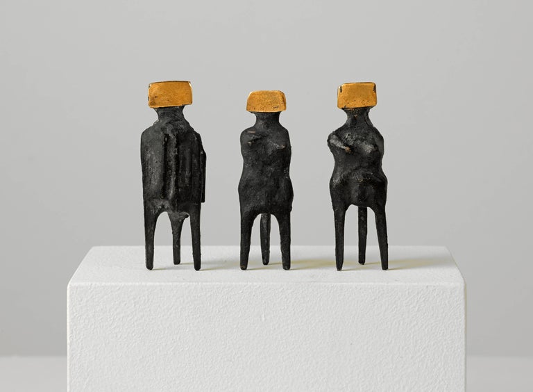 Lynn Chadwick Figurative Sculpture - Three Small Watchers Miniatures