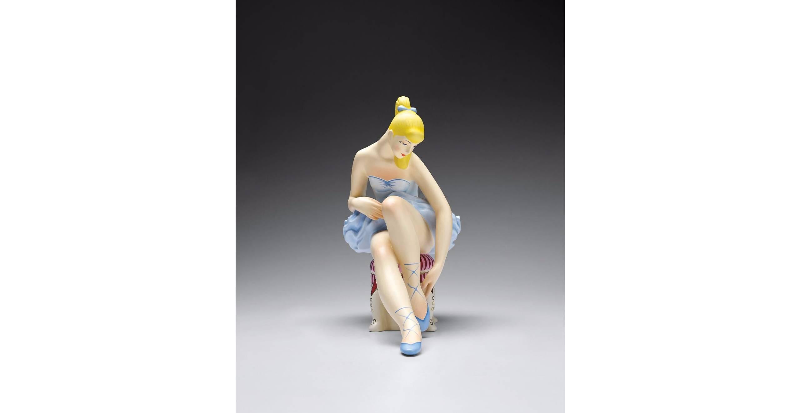Seated Ballerina (Wood) - Sculpture by Jeff Koons