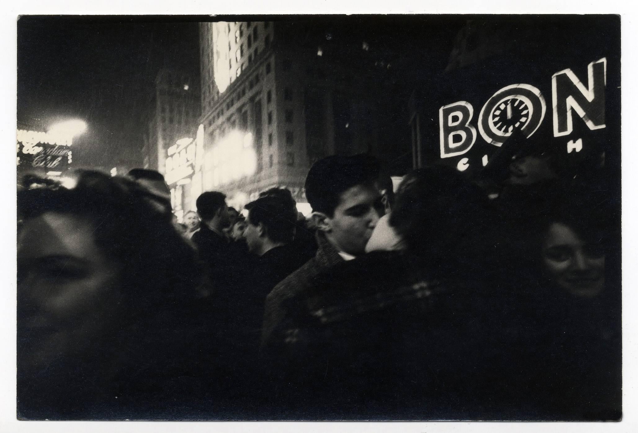 Charles Harbutt Black and White Photograph - New Years Eve, The Good Kiss