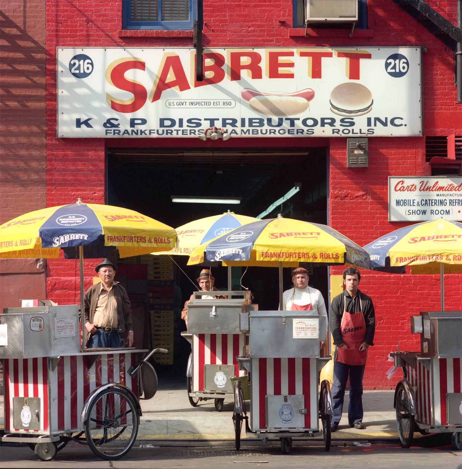 Neal Slavin Color Photograph - Sabrett Hot Dog Vendors, New York City