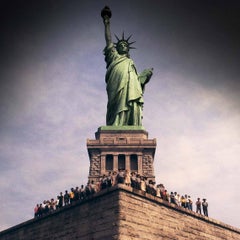 Retro Staff of Statue of Liberty, Liberty Island, NY