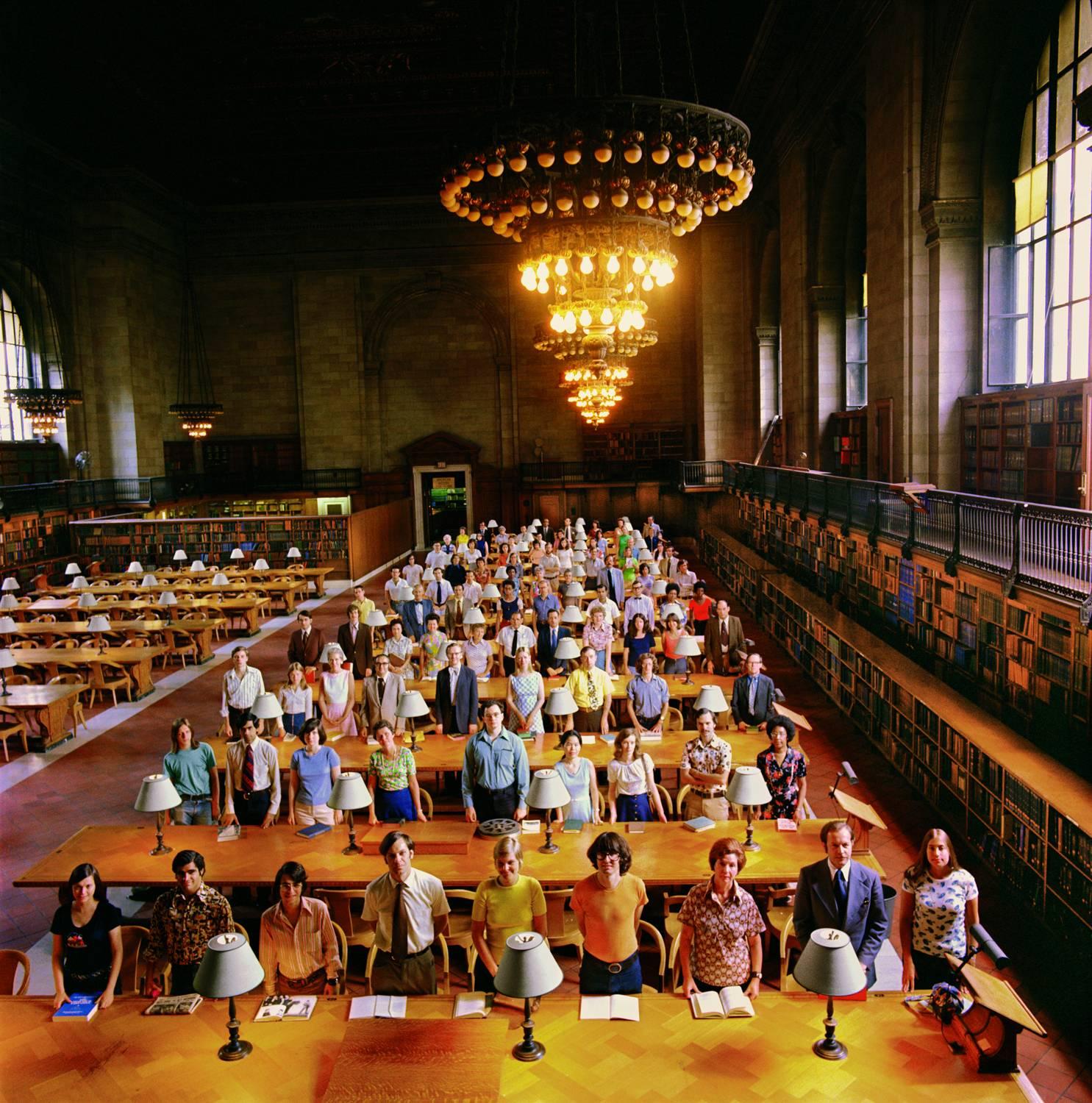 Neal Slavin Color Photograph - Staff of New York Public Library, Main Reading Room, New York City
