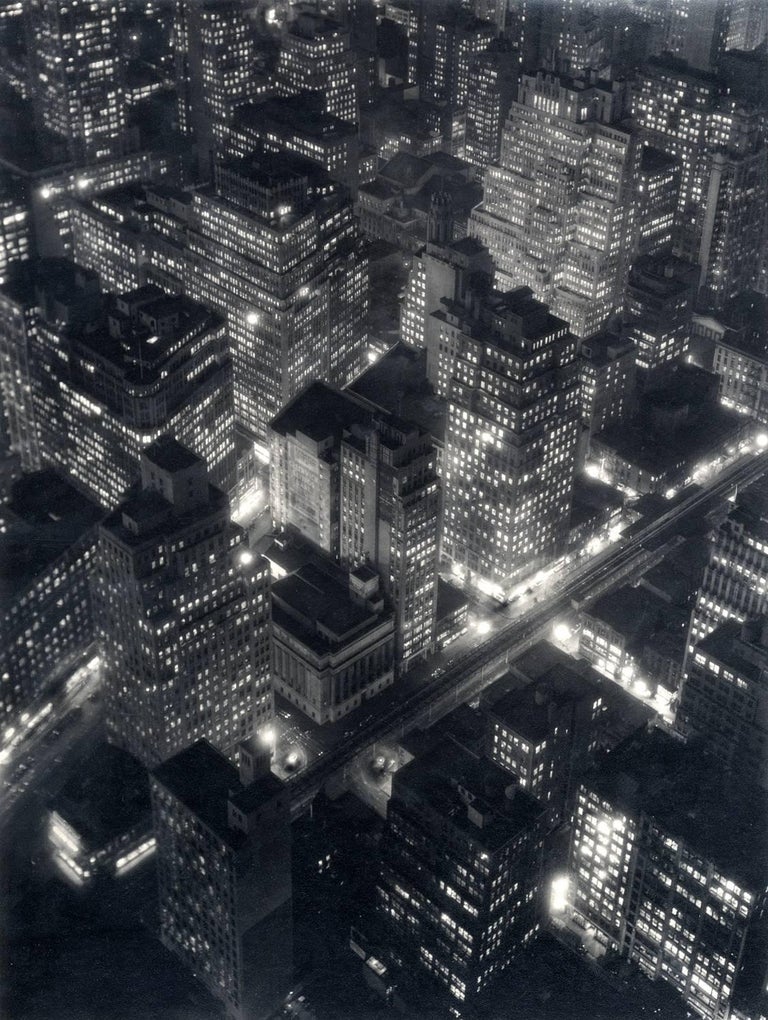 Berenice Abbott Black and White Photograph - New York at  Night
