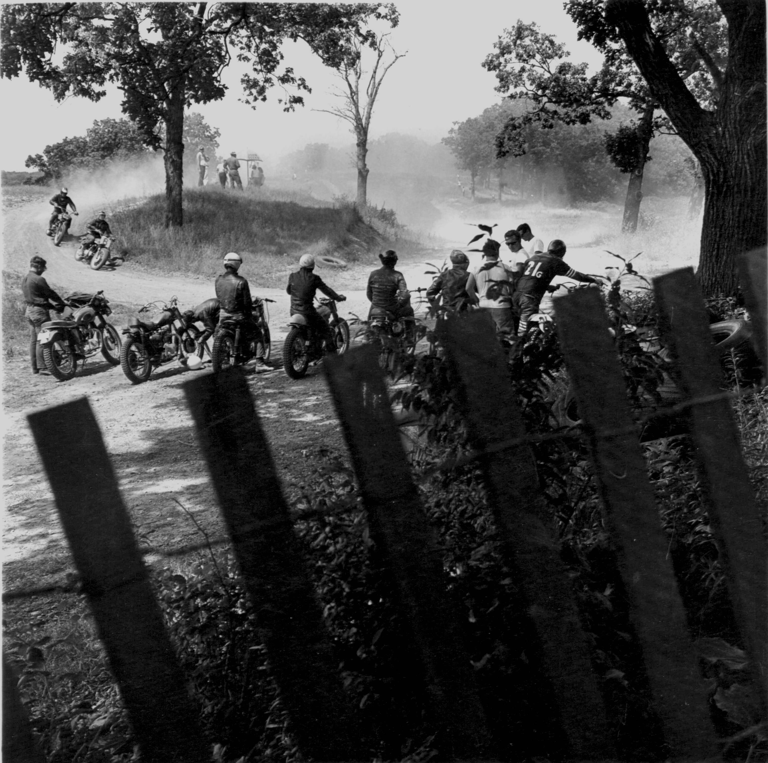 Danny Lyon Black and White Photograph - Scrambles Track, McHenry, Ilinois