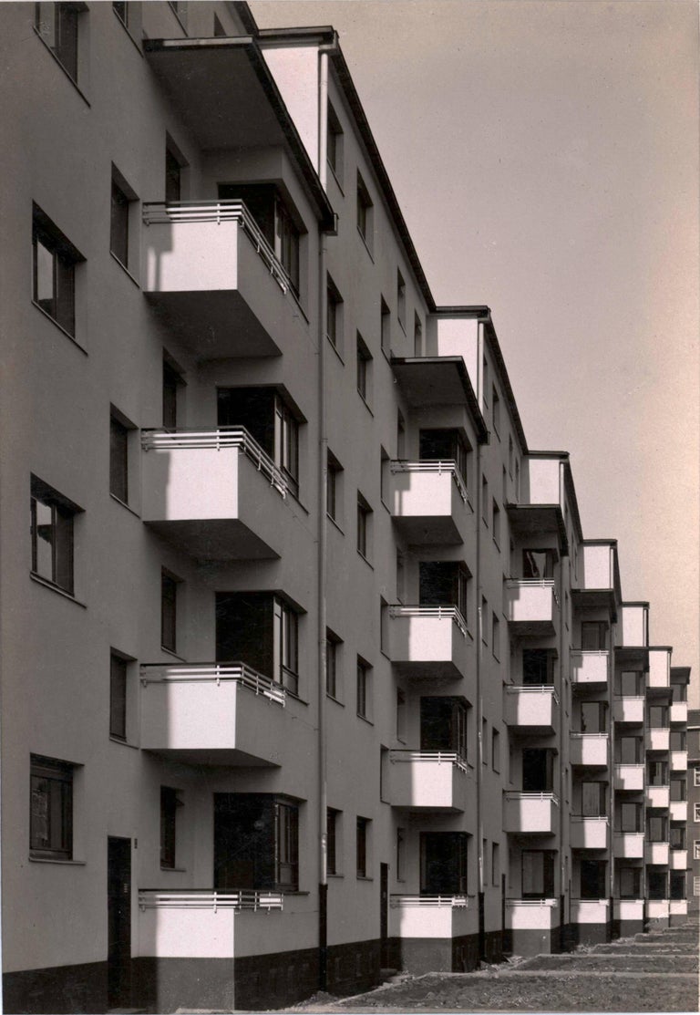 Werner Mantz Black and White Photograph - Facade Details, Residential Apartment Block, Kalkerfeld, Cologne