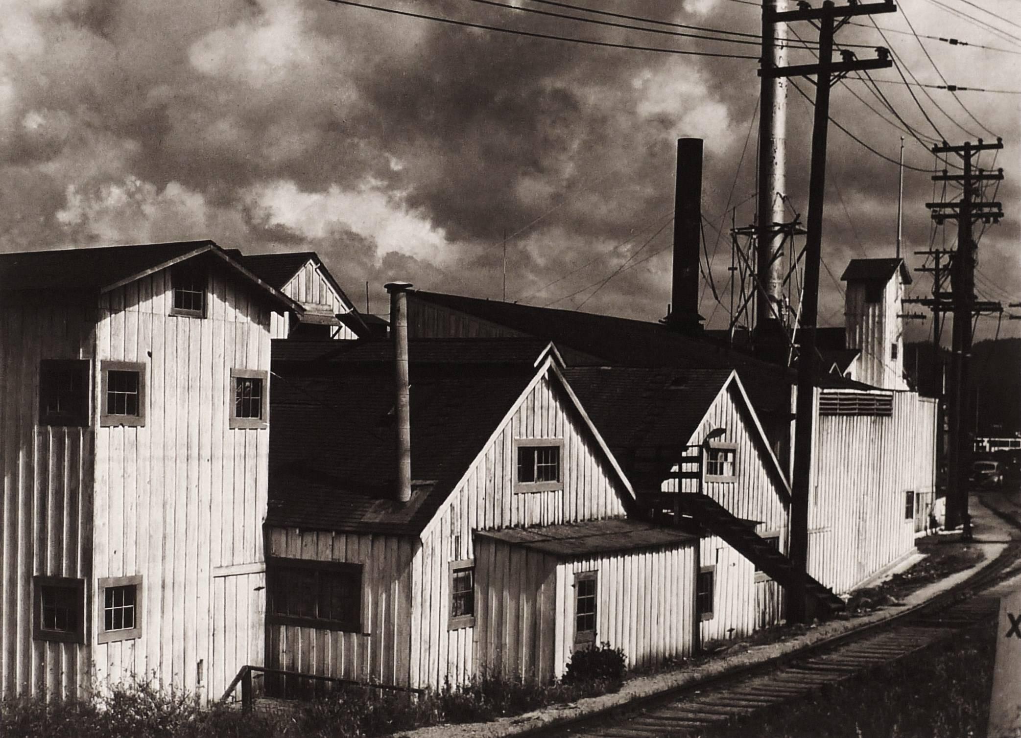 Alma Lavenson Black and White Photograph - Cannery Buildings, Monterey, California