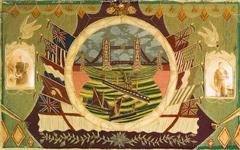 Antique British Woolwork depicting London's Tower Bridge
