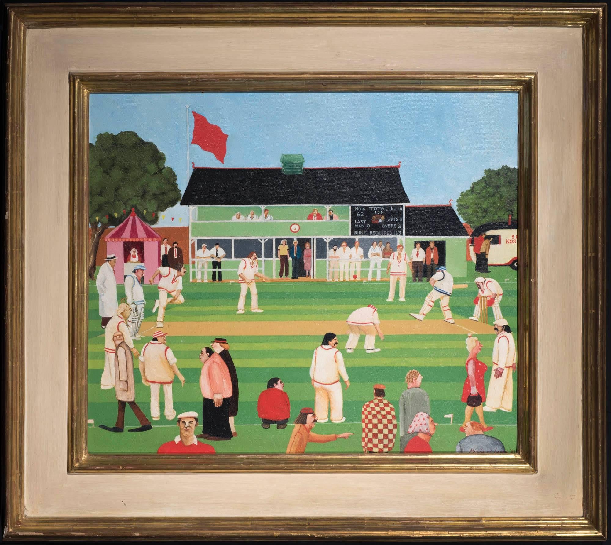 Cricketers Catch It - Painting by Michael Lewis