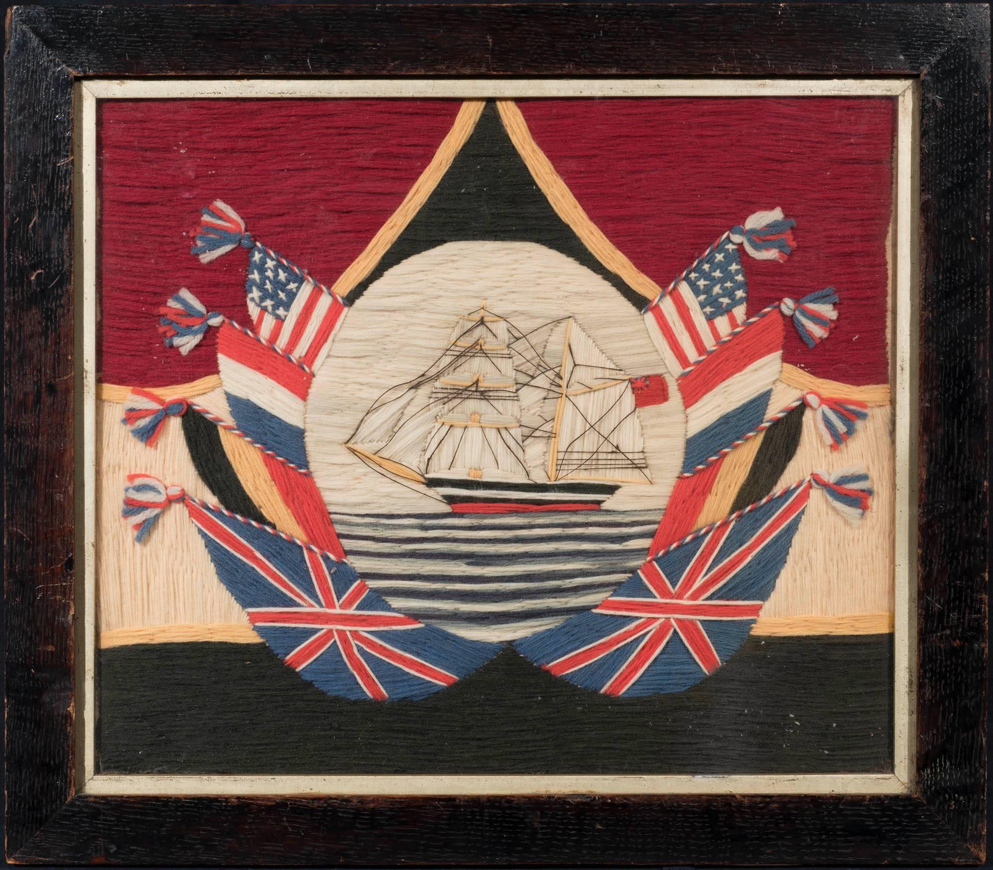 A Sailors Embroidered Panel - Art by Unknown