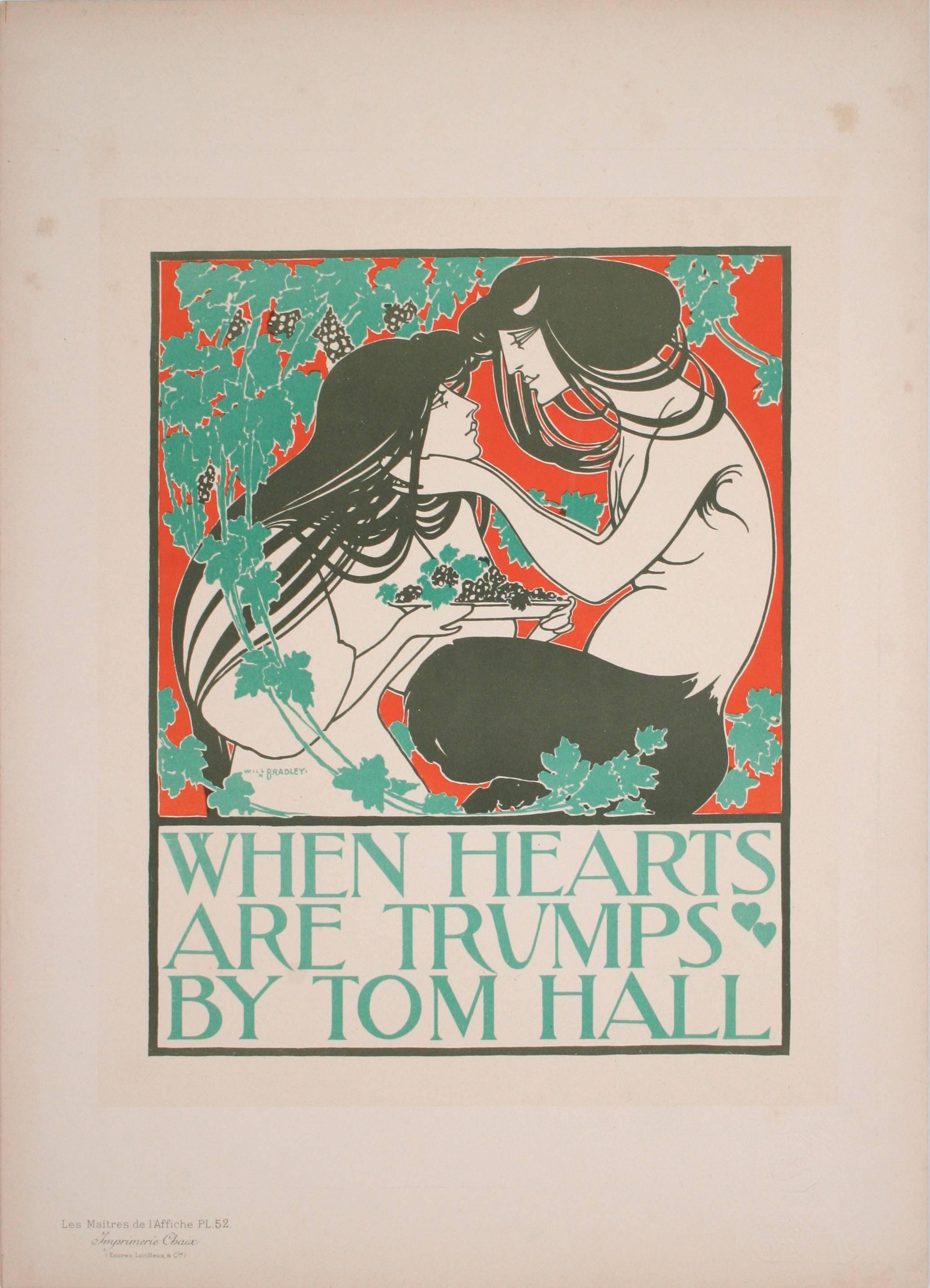 "When Hearts are Trump, " by Will Bradley from "The Masters of the Poster, " 1896 - Print by William Bradley