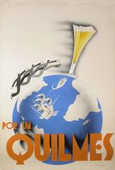 Vintage Original Argentine Gouache "Maquette" for Quilmes Beer Poster, Circa 1930s