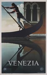 An Italian Mid Century Stone Lithograph Travel Poster by A. M. Cassandre, 1951