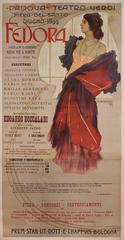 Italian Art Nouveau Period Stone Lithograph Opera Poster by Dudovich, 1899