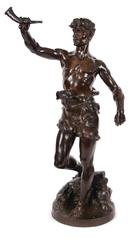 "Actaeon the Hunter, " a French Art Nouveau Period Bronze by Marcel Debut, c.1900