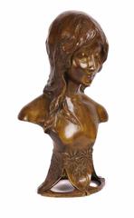 French Art Nouveau Period Bronze Bust by Paul-Lucien Bessin, early 20th C.