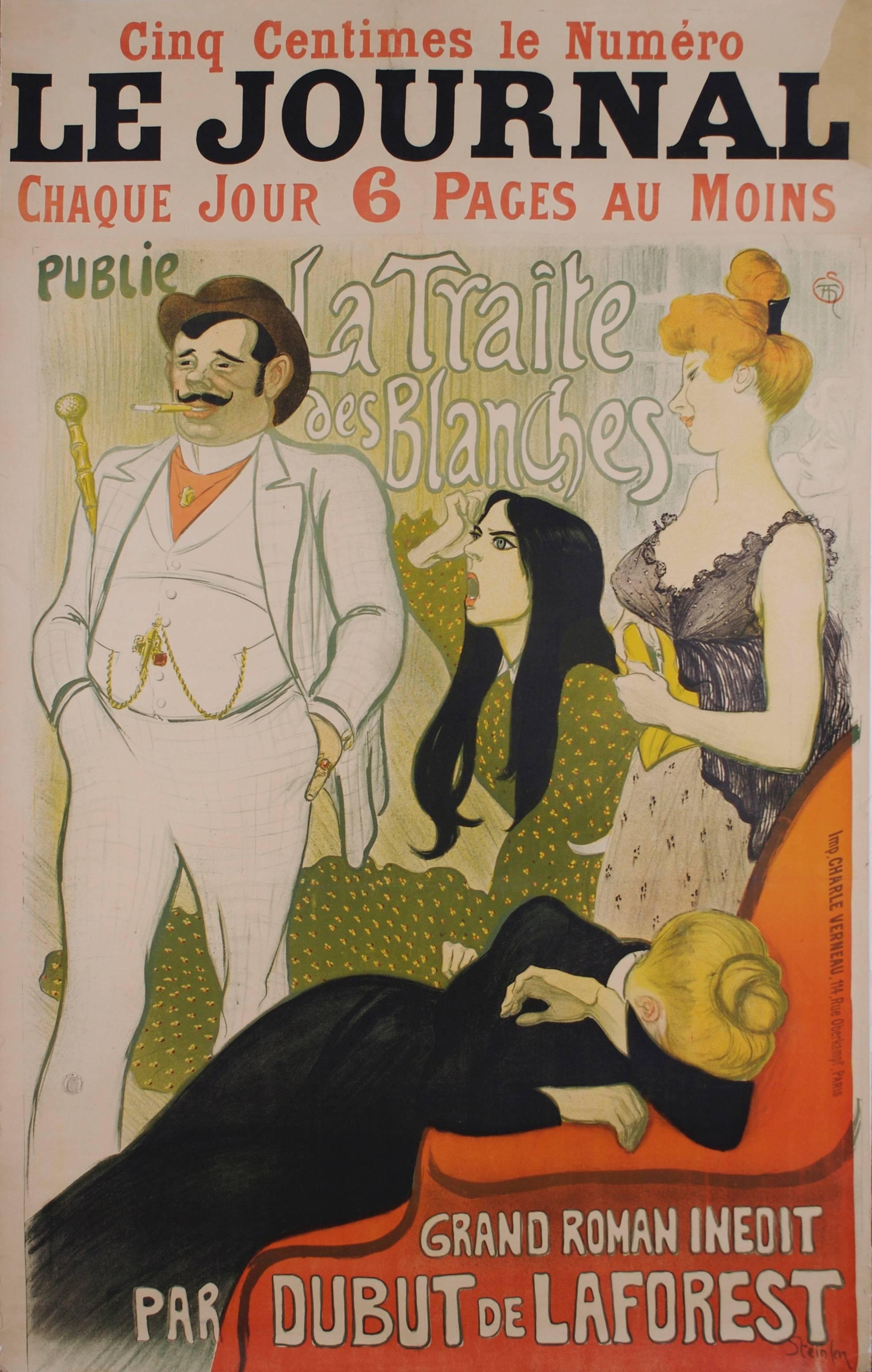 Original French Turn of the Century Poster by Theophile Steinlen, c. 1890s - Print by Théophile Alexandre Steinlen
