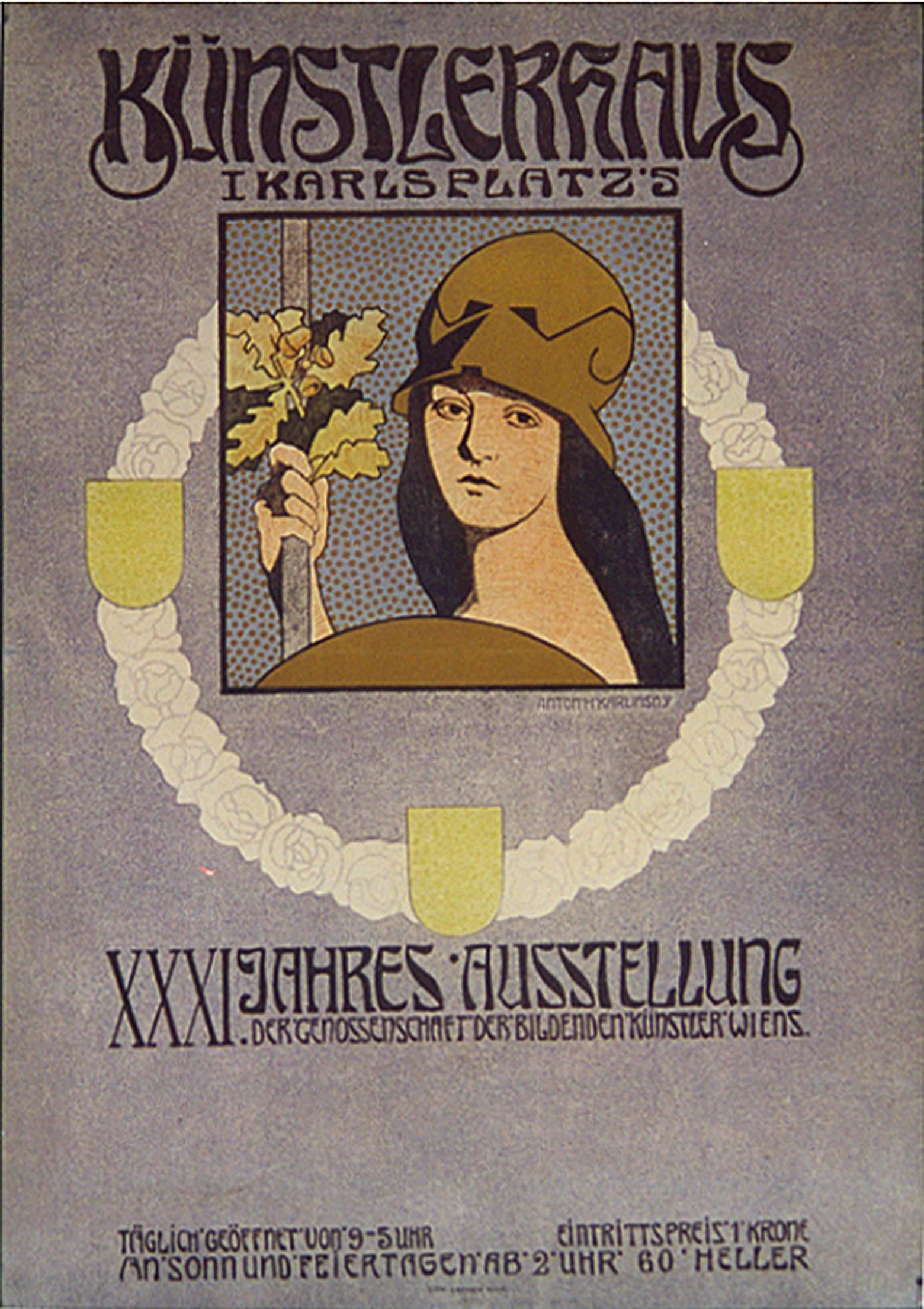 Austrian Jugendstil Period Poster by Anton Karlinsky, circa 1900 - Print by Anton H. Karlinsky