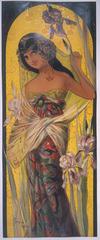 "Iris Seduction" a French Art Nouveau Decorative Panel by Mary Golay. 1900