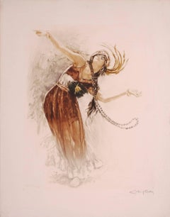 "Danseuse Russe", Color Aquatint/Etching by Lobel-Riche, circa 1920