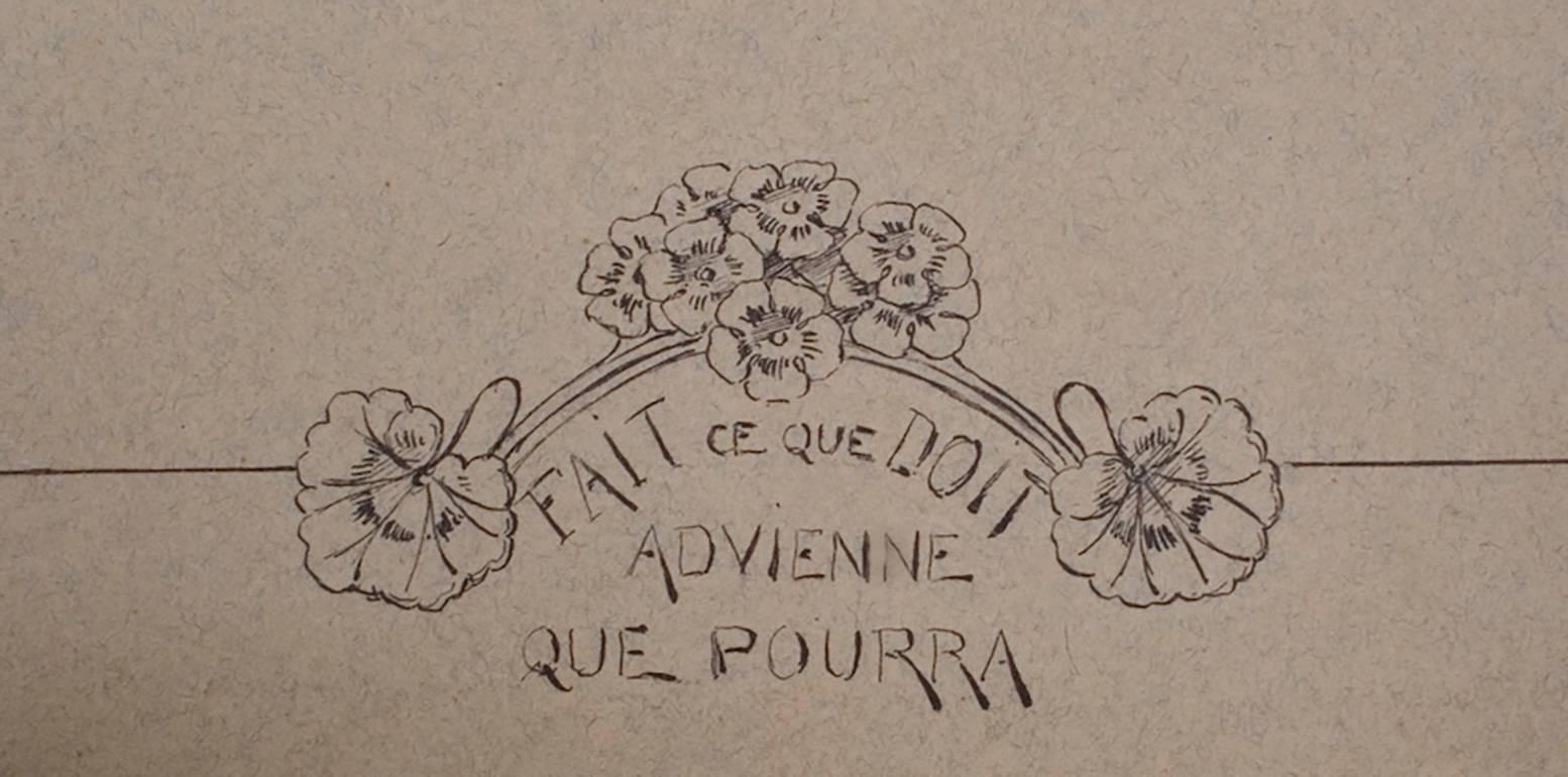 Original French Art Nouveau Period Goldsmith's Competition Trophy Design For Sale 1