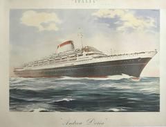 Italian Poster for Ocean Liner "Andrea Doria" by Giovanni Patrone, c. 1953