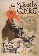 Large French Turn of the Century Motorcycle Poster by Steinlen, 1899