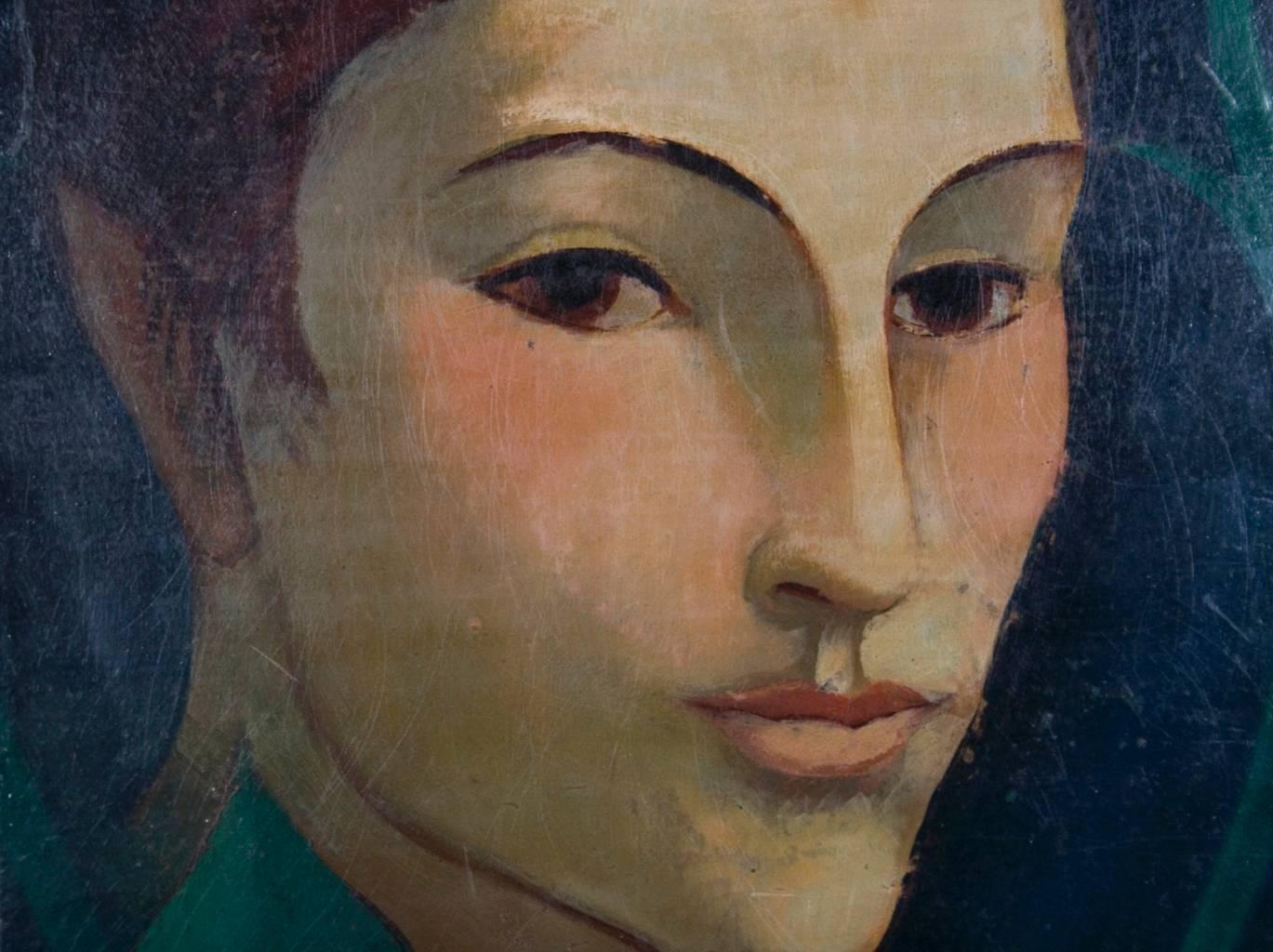 Italienisches futuristisches Ölgemälde von Ernesto Micaelles (Thayaht), 1927 (Futuristisch), Painting, von Ernesto Michahelles