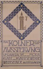 Original Stone Lithograph Art Exhibition Poster by Joseph Maria Olbrich, 1907