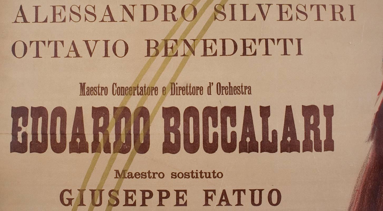 Italienisches Opernplakat von Dudovich im Jugendstil, 1899, Lithographie von Stone im Angebot 2
