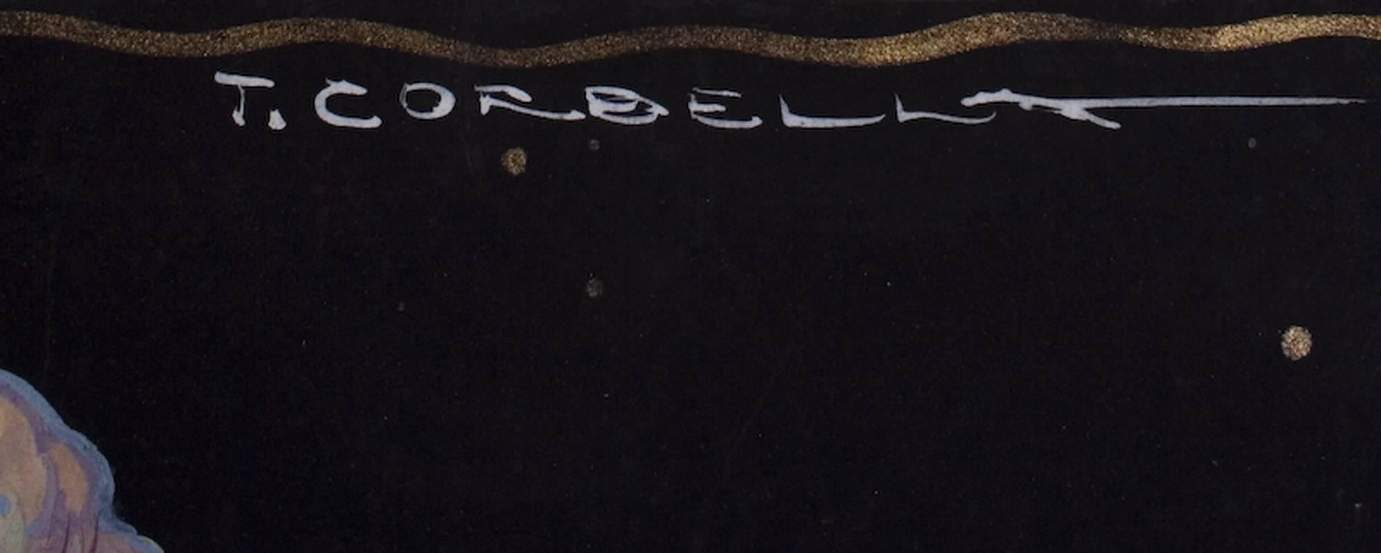 Zwei italienische Gouache-Gemälde aus der Zeit des Art déco von Tito Corbella, ca. 1920er Jahre im Angebot 6