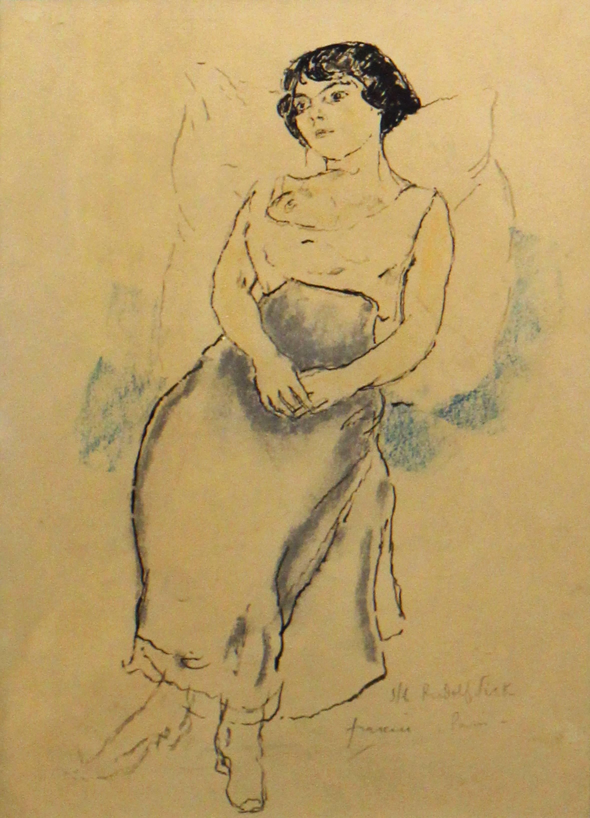 Portrait de jeune fille - Art by Jules Pascin