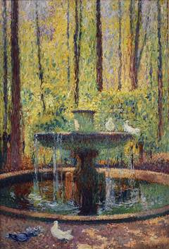 Fontaine aux pigeons dans le parc du château de Versailles