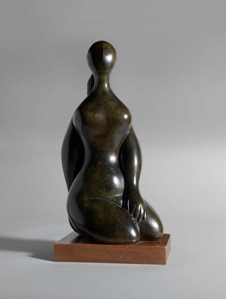Baltasar Lobo Nude Sculpture - Jeune fille à genoux