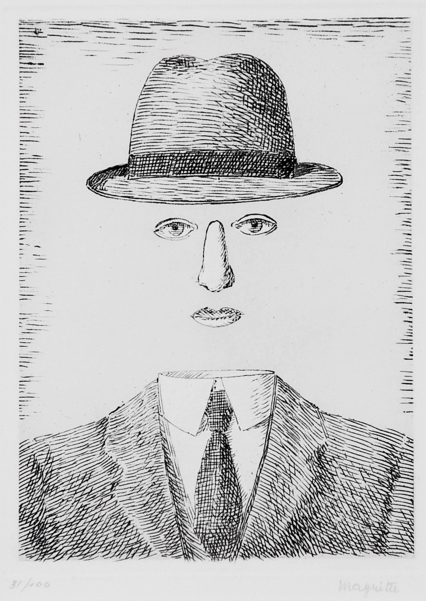 René Magritte Figurative Print - Paysage de Baucis