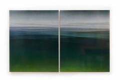 Spaces in Between Diptych (Moss Green)