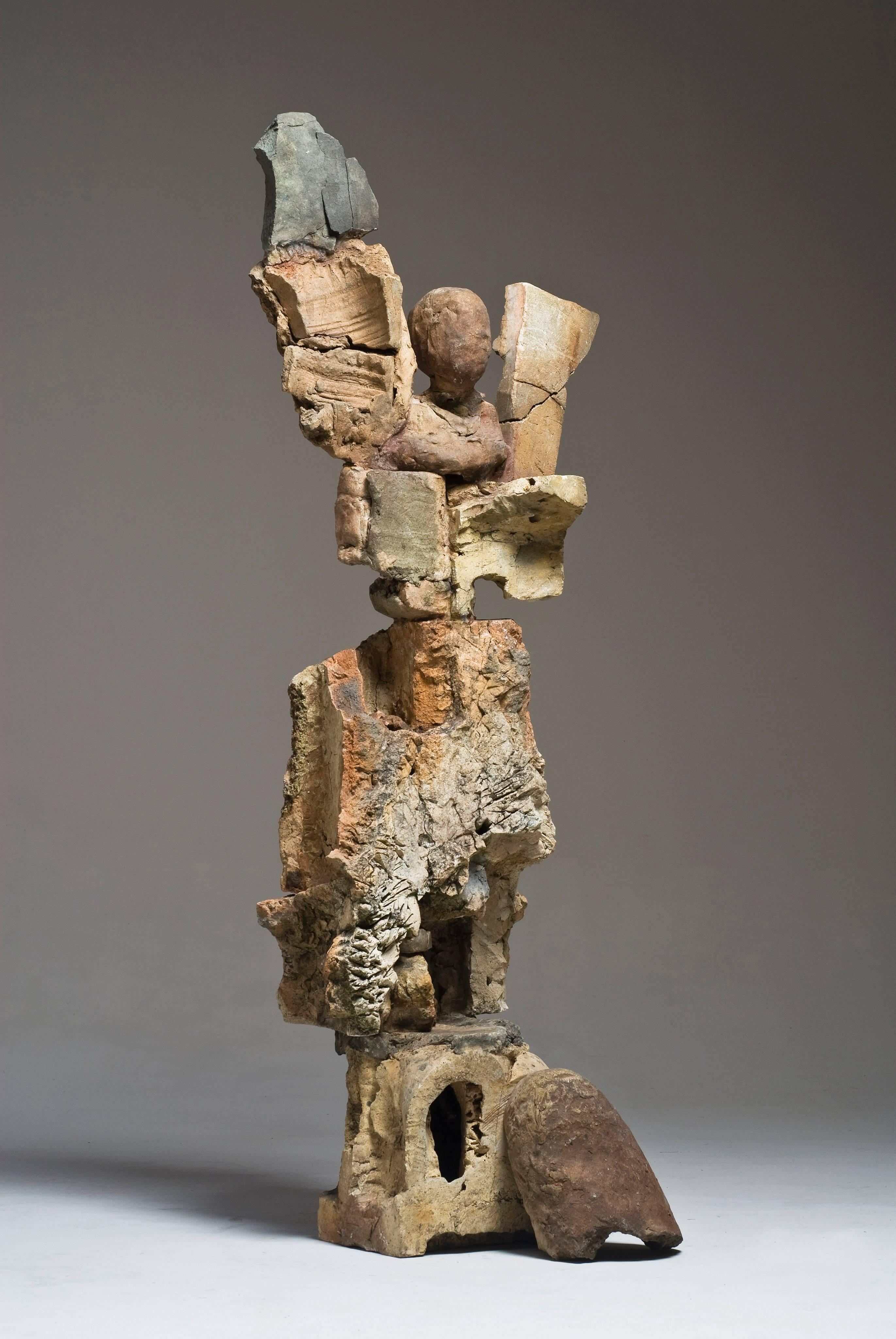 Stephen De Staebler Figurative Sculpture - Winged Figure with Scars