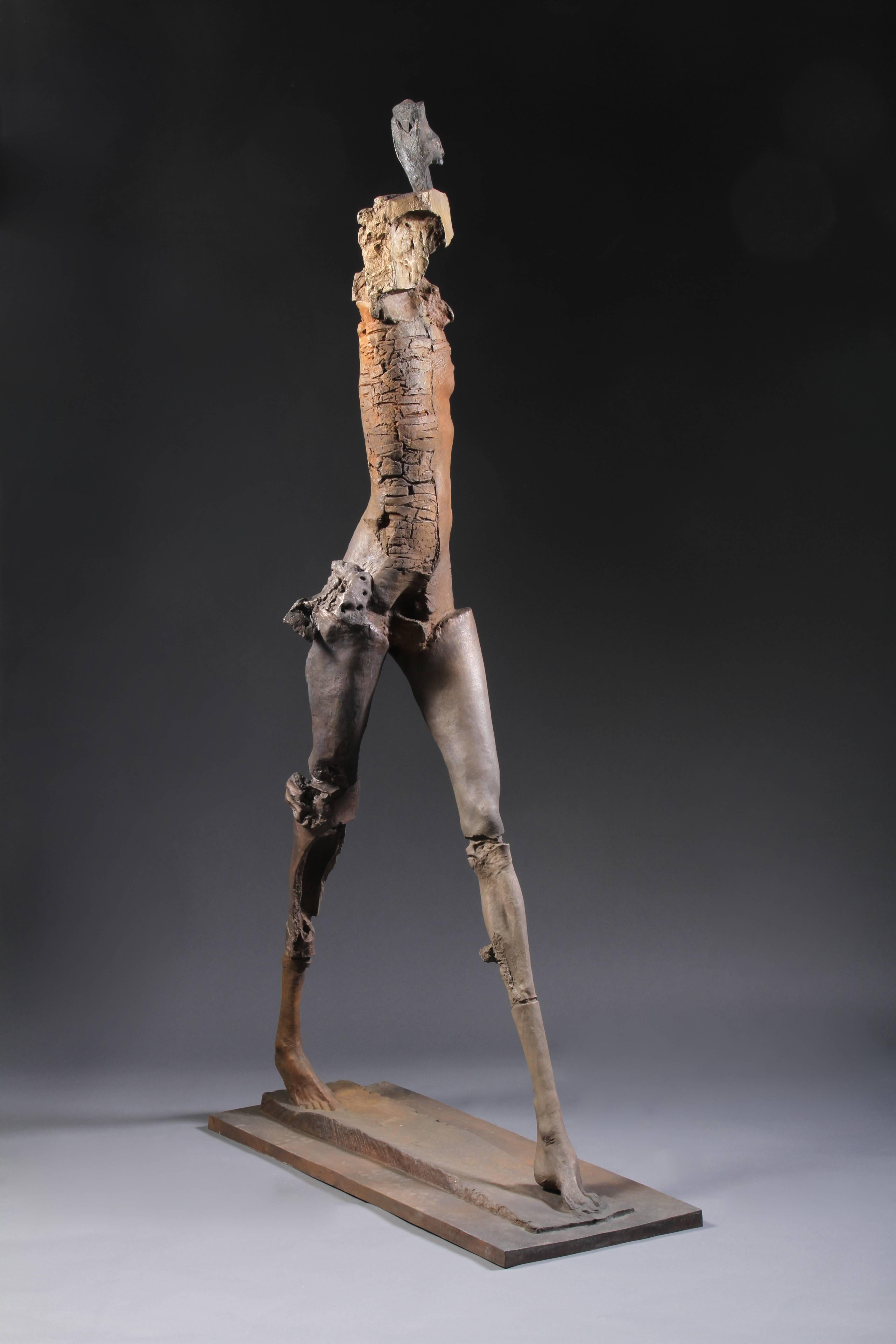 Stephen De Staebler Figurative Sculpture - Deep Striding Woman (ed. 4/4)