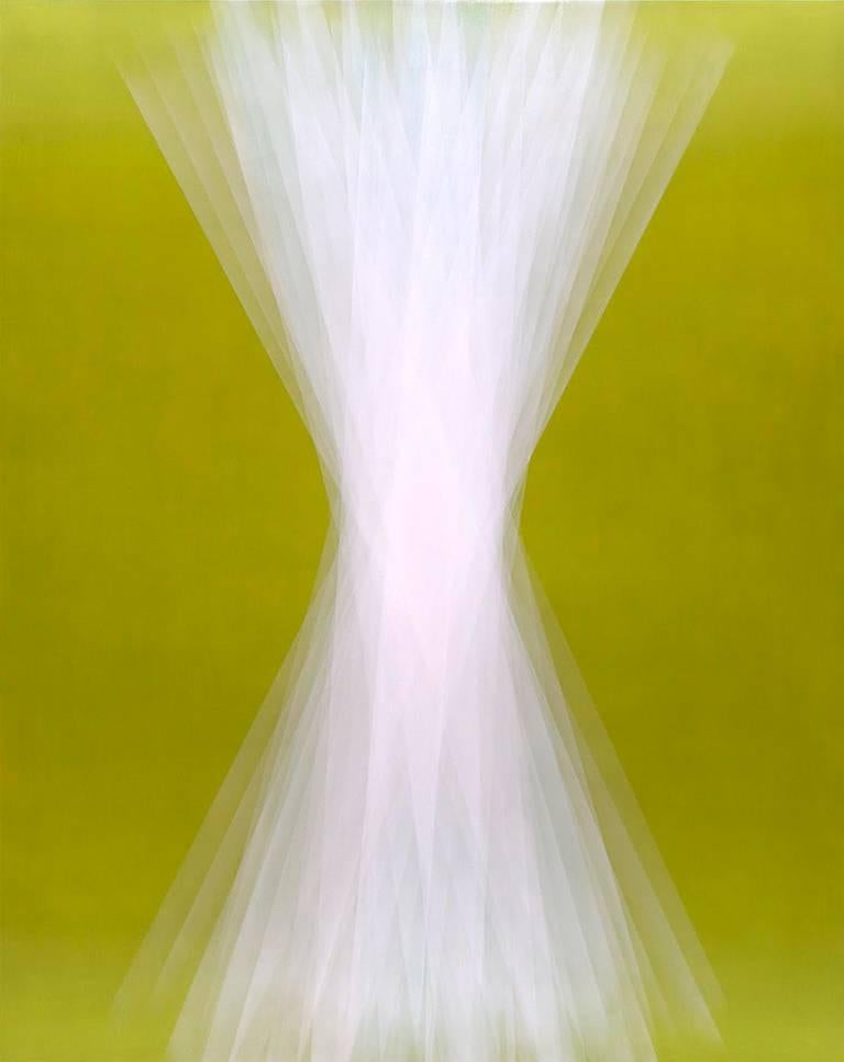 Bernadette Jiyong Frank Abstract Painting - Spaces In Between (Chartreuse Yellow)