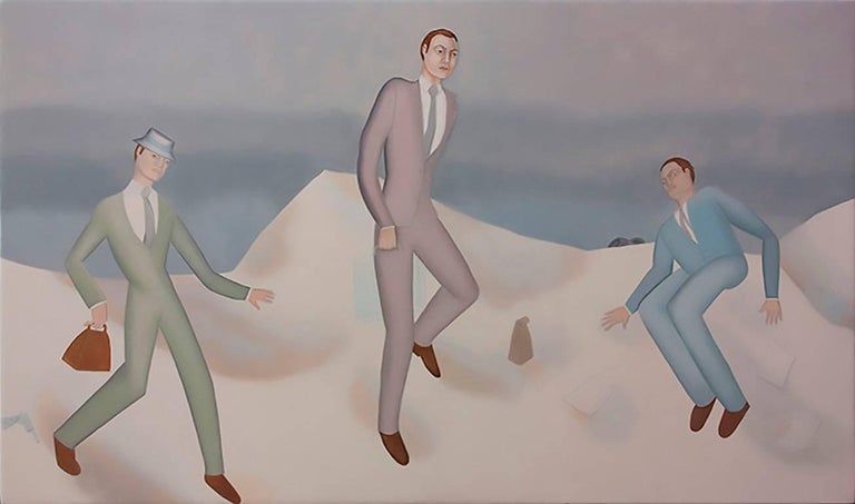 Elizabeth Fox Portrait Painting - Businessmen in the Snow