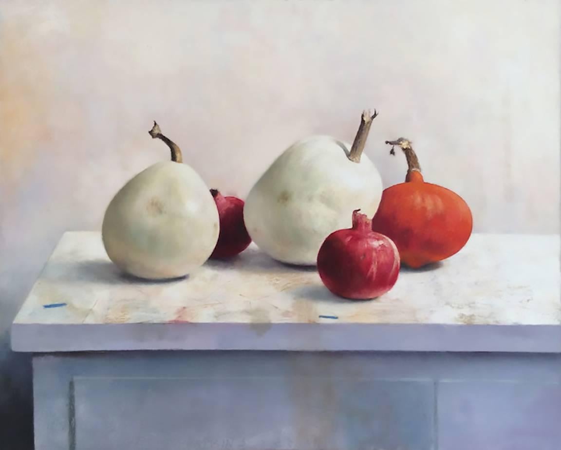 Jim Phalen Still-Life Painting - White Pumpkins