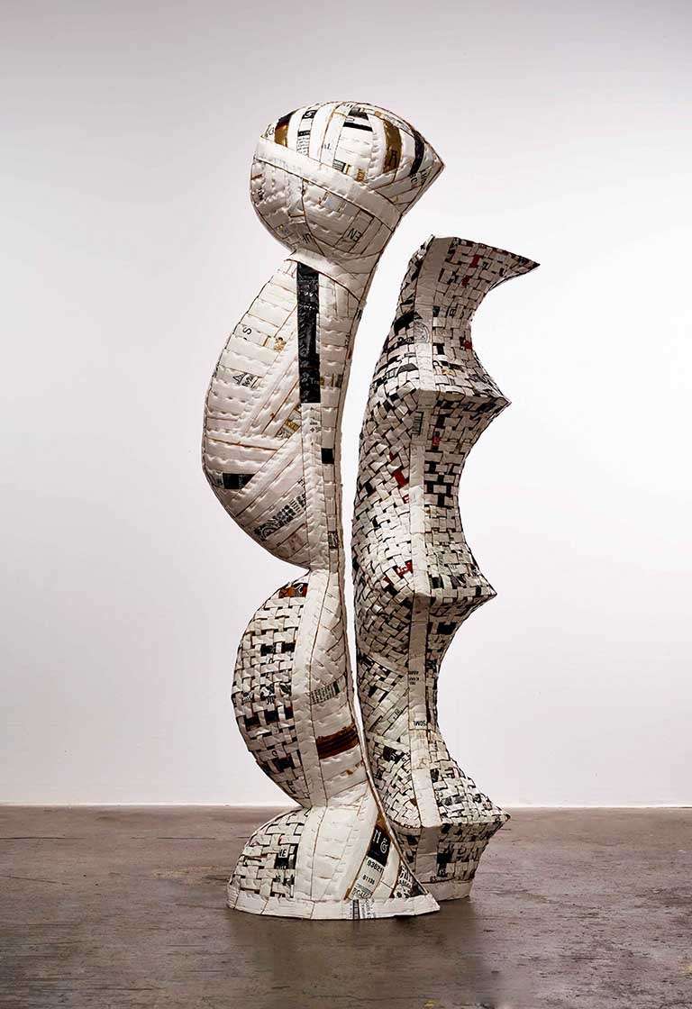 Ann Weber Abstract Sculpture - Personages (Black and White Together)