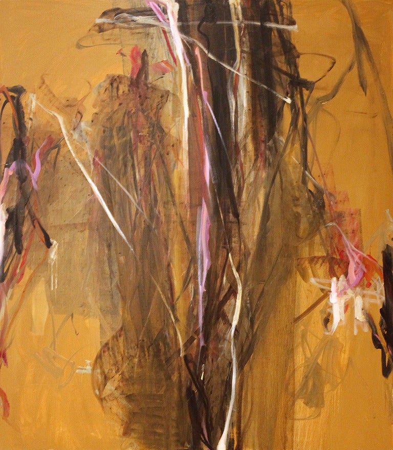 Tom Lieber Abstract Painting - Ochre Sprout