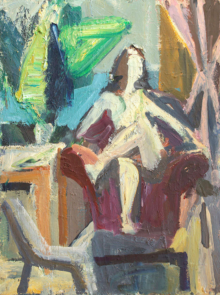 Terry St. John Figurative Painting - Woman Among Studio Furniture