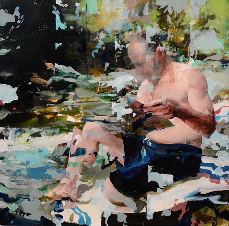 Alex Kanevsky Figurative Painting - Professor Charles Gallagher vacationing in New England